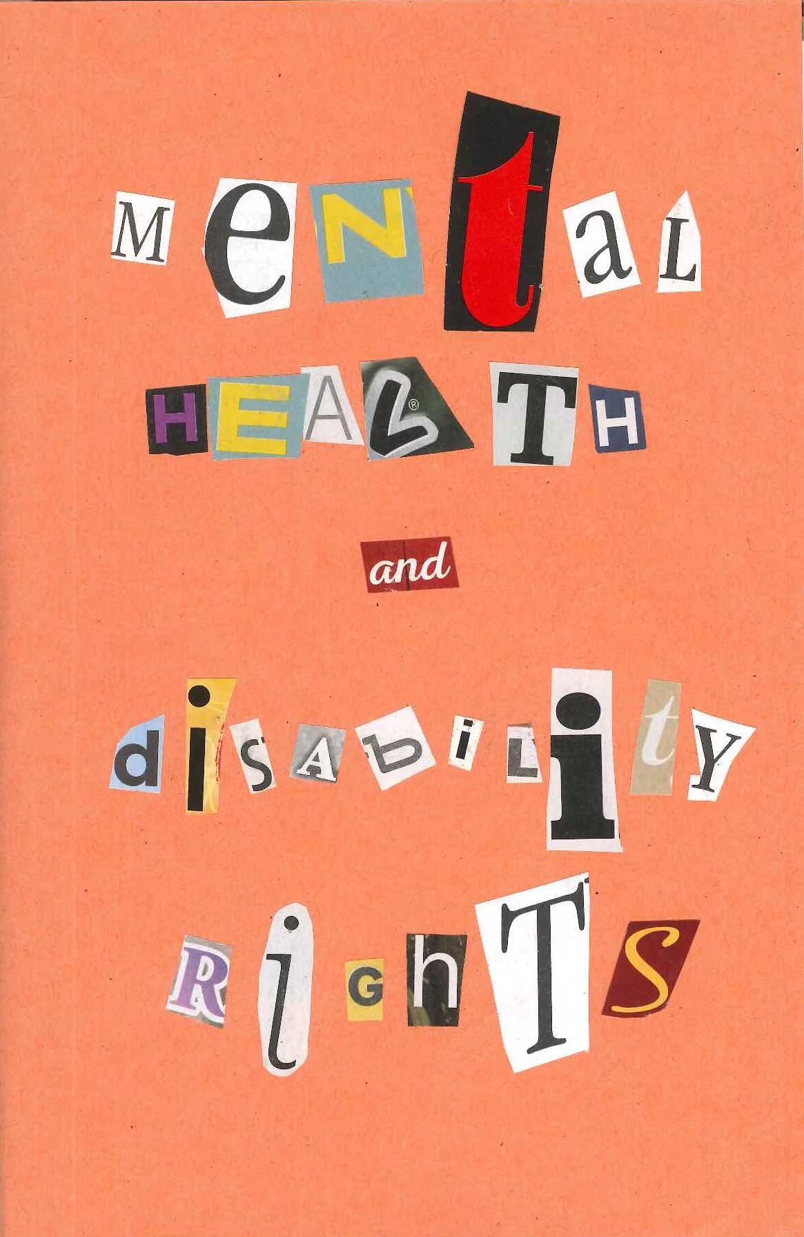 "Mental Health and Disability Rights" Cover Page of Zine