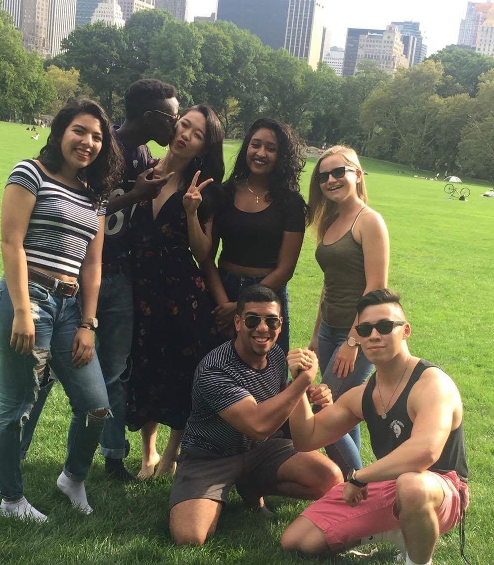 Caio with friends in central park