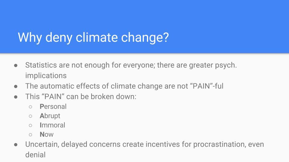 Why deny climate change?