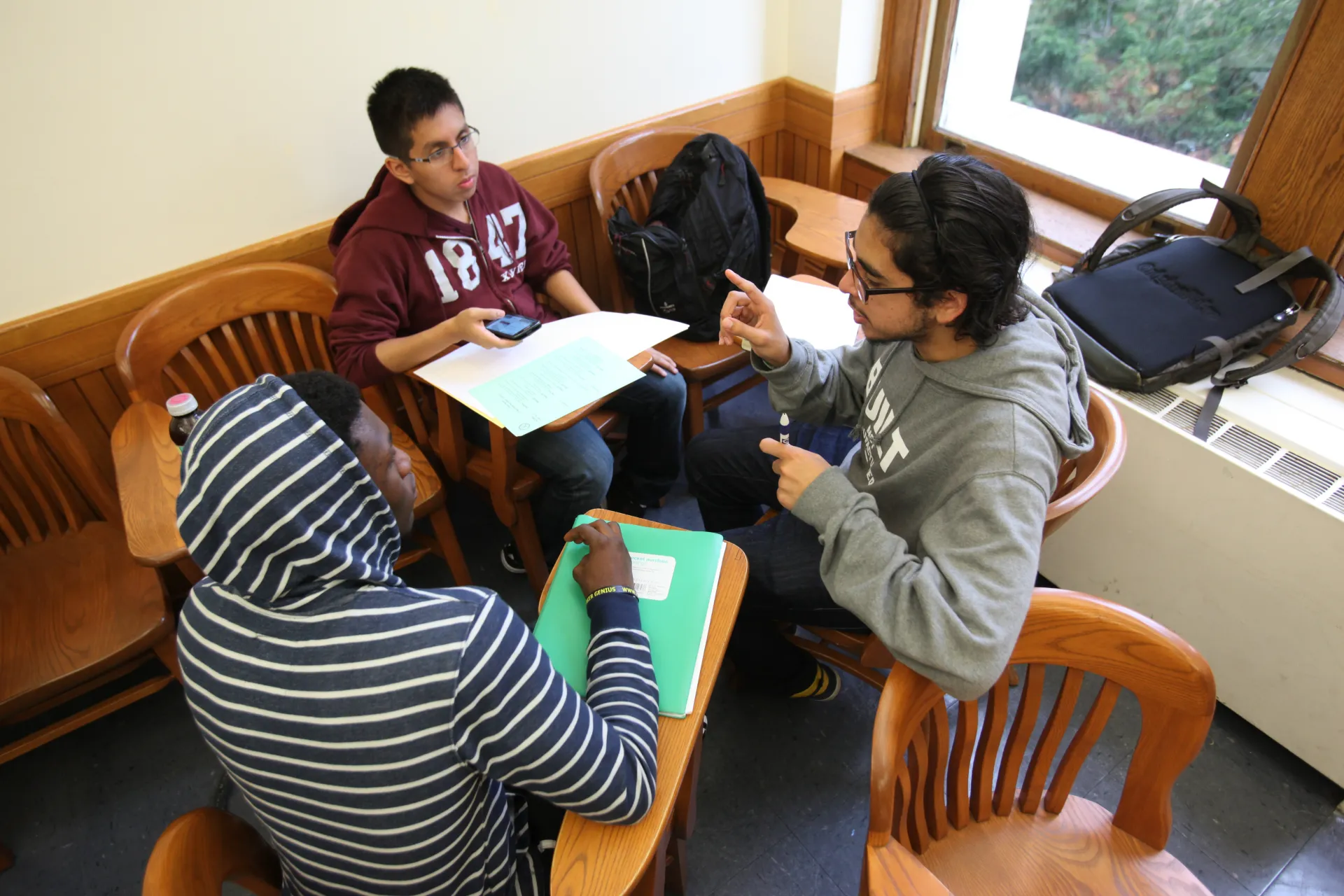 TA with students