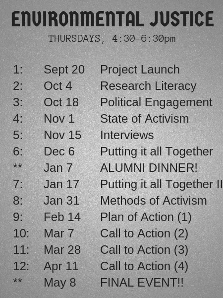 Environmental group schedule