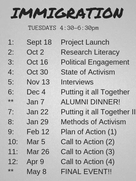 Immigration group schedule