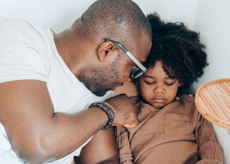 Sad Child with father