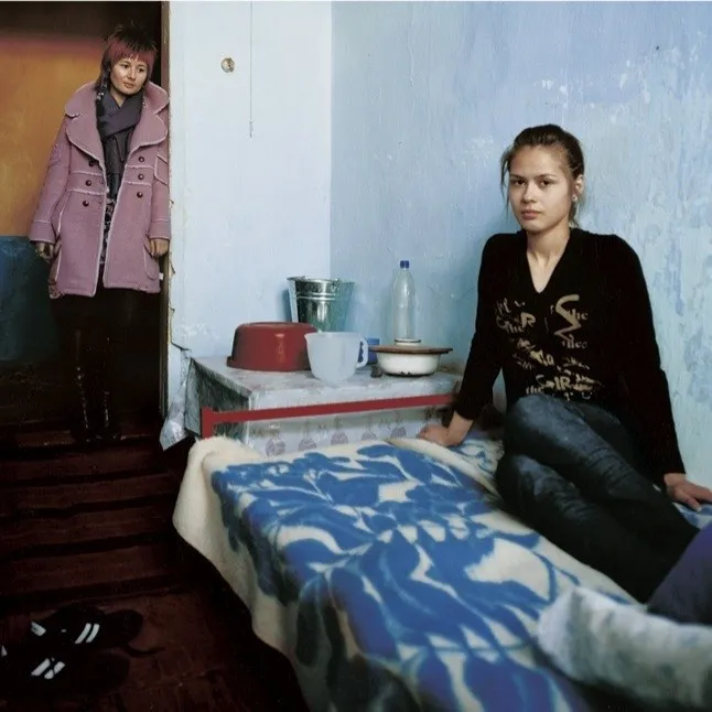 Image of sex trafficking victim with her rescuer