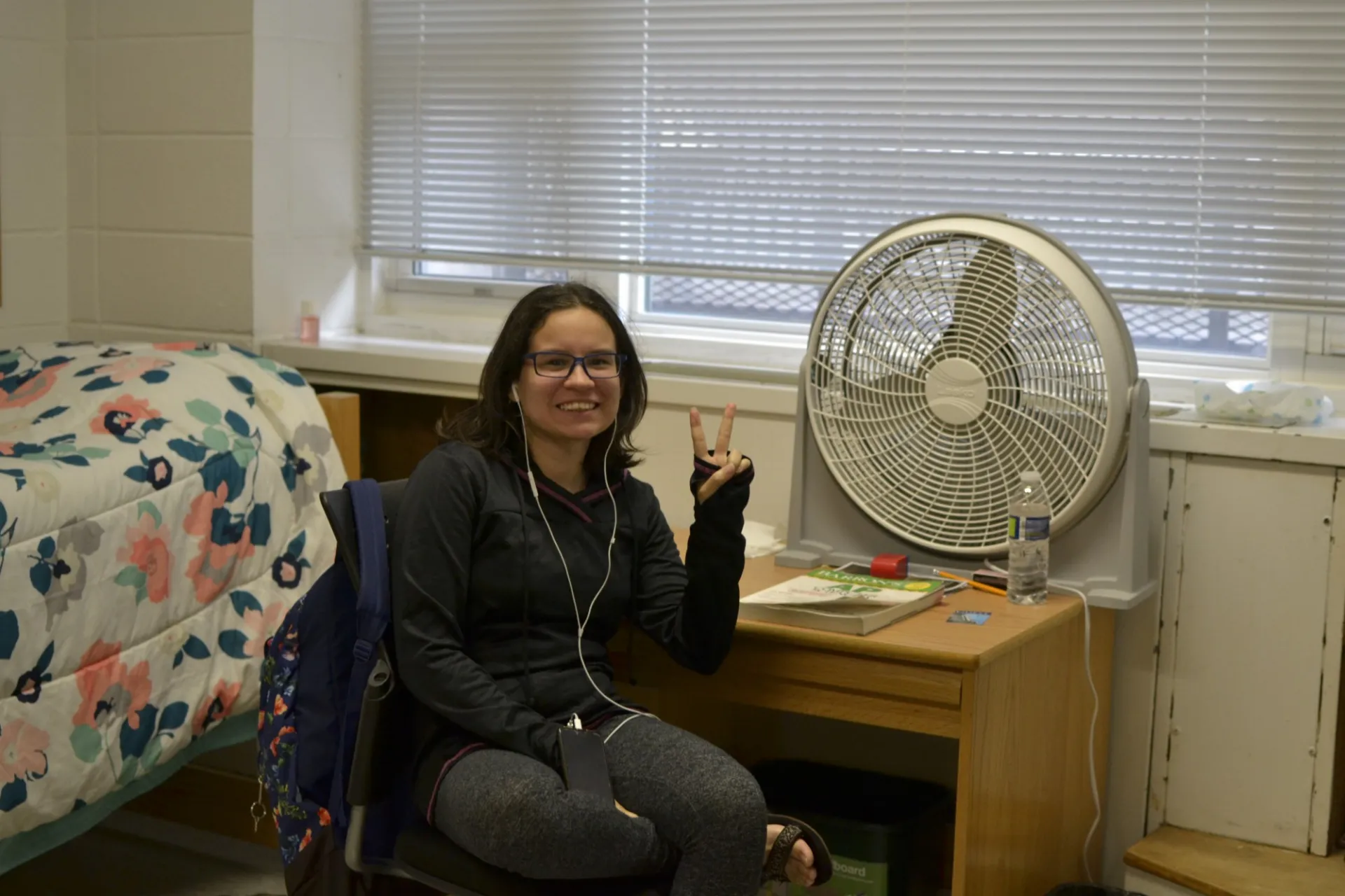 Student working in dorm