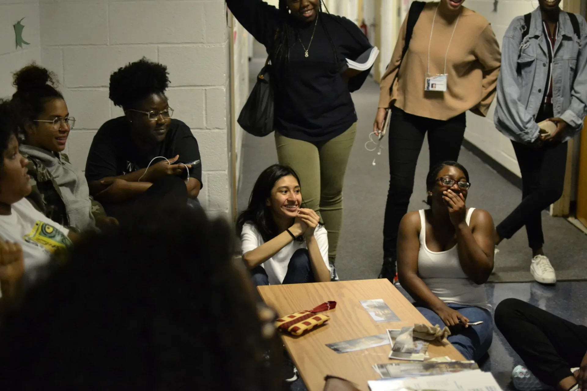 Students hanging out in lounge