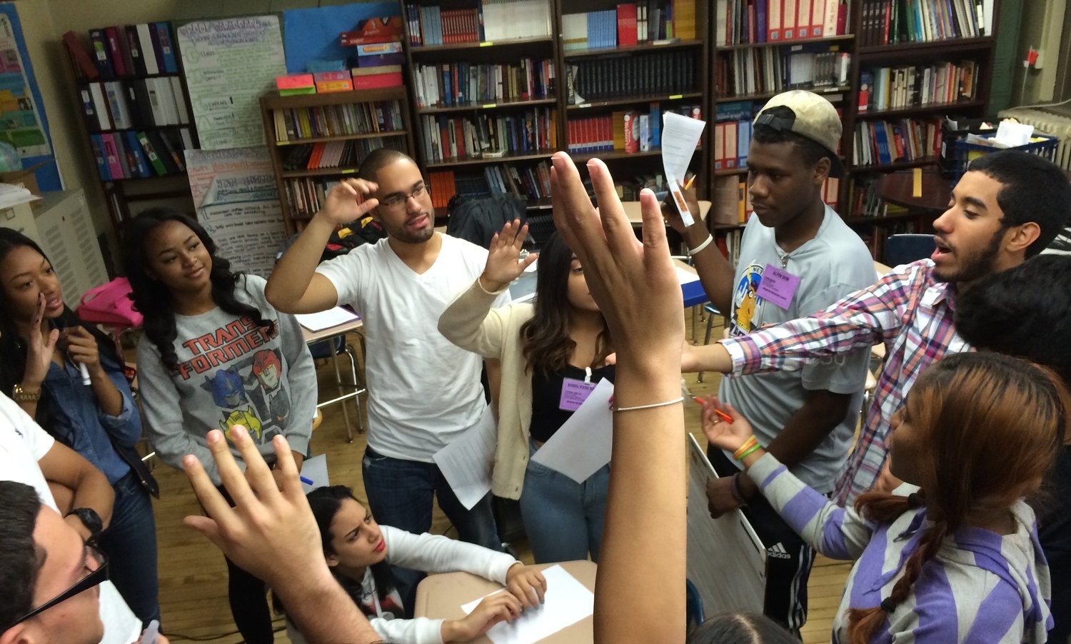 Students cheering
