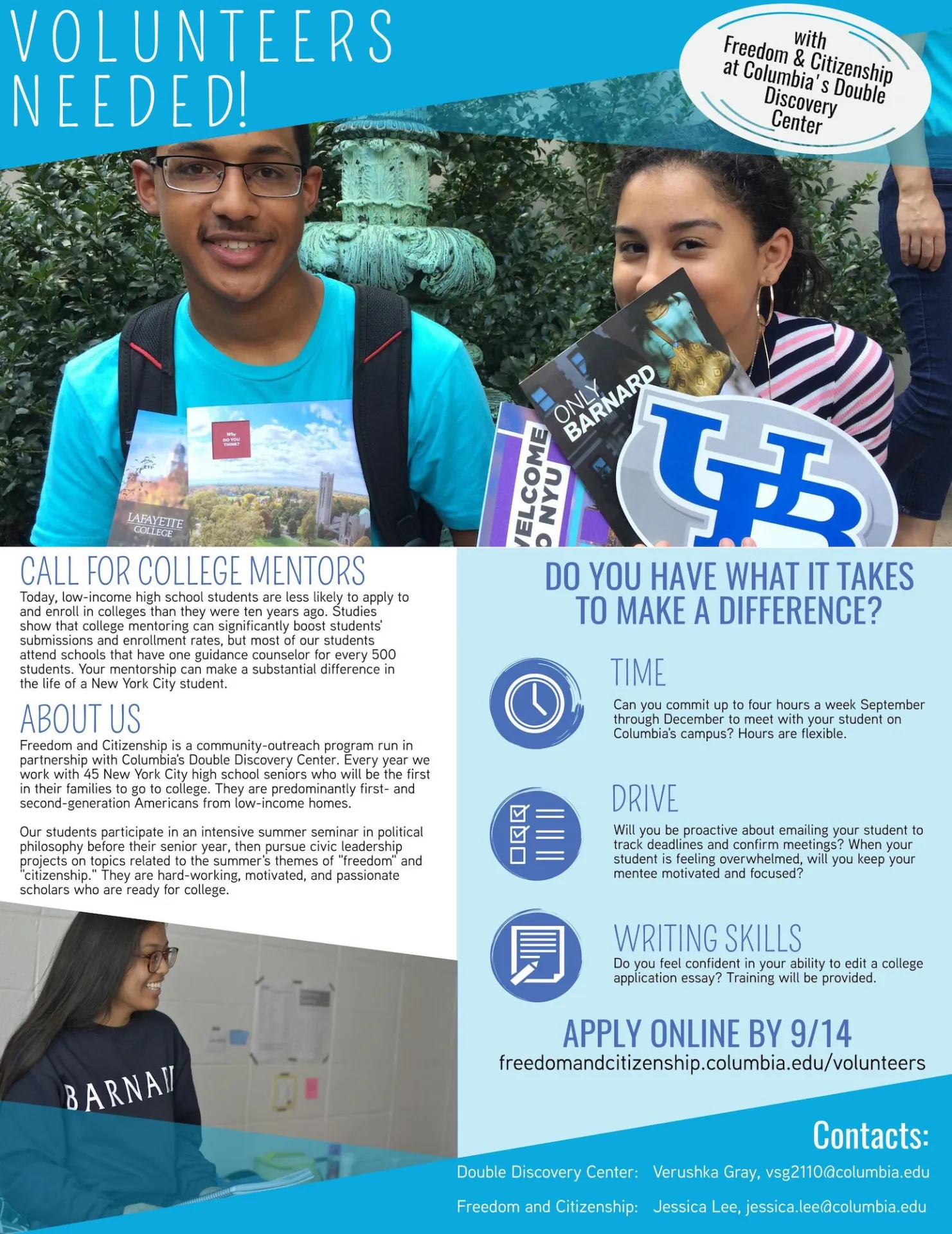 Flyer for volunteers