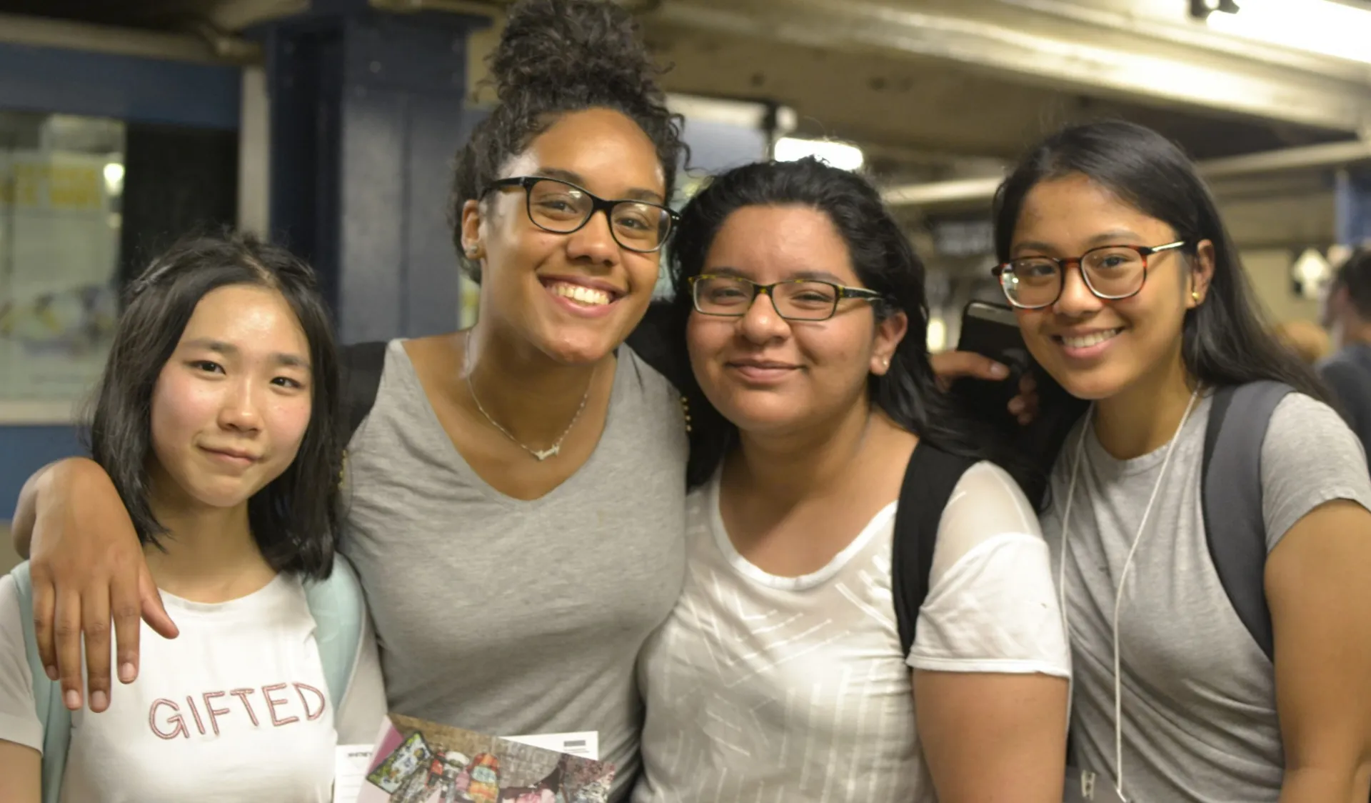 Students on the subway